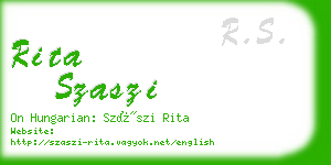 rita szaszi business card